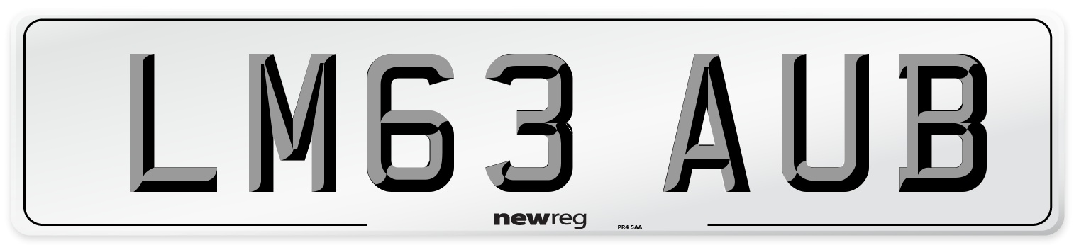 LM63 AUB Number Plate from New Reg